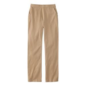 L.L. Bean Perfect Fit Straight Pull-On Jersey Pants Tan Stretch Comfort- Med P